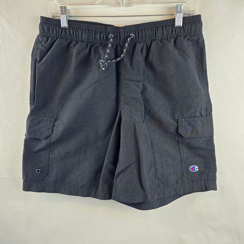Champion Performance Woven Cargo Shorts Mens Medium Black Athletic Lightweight